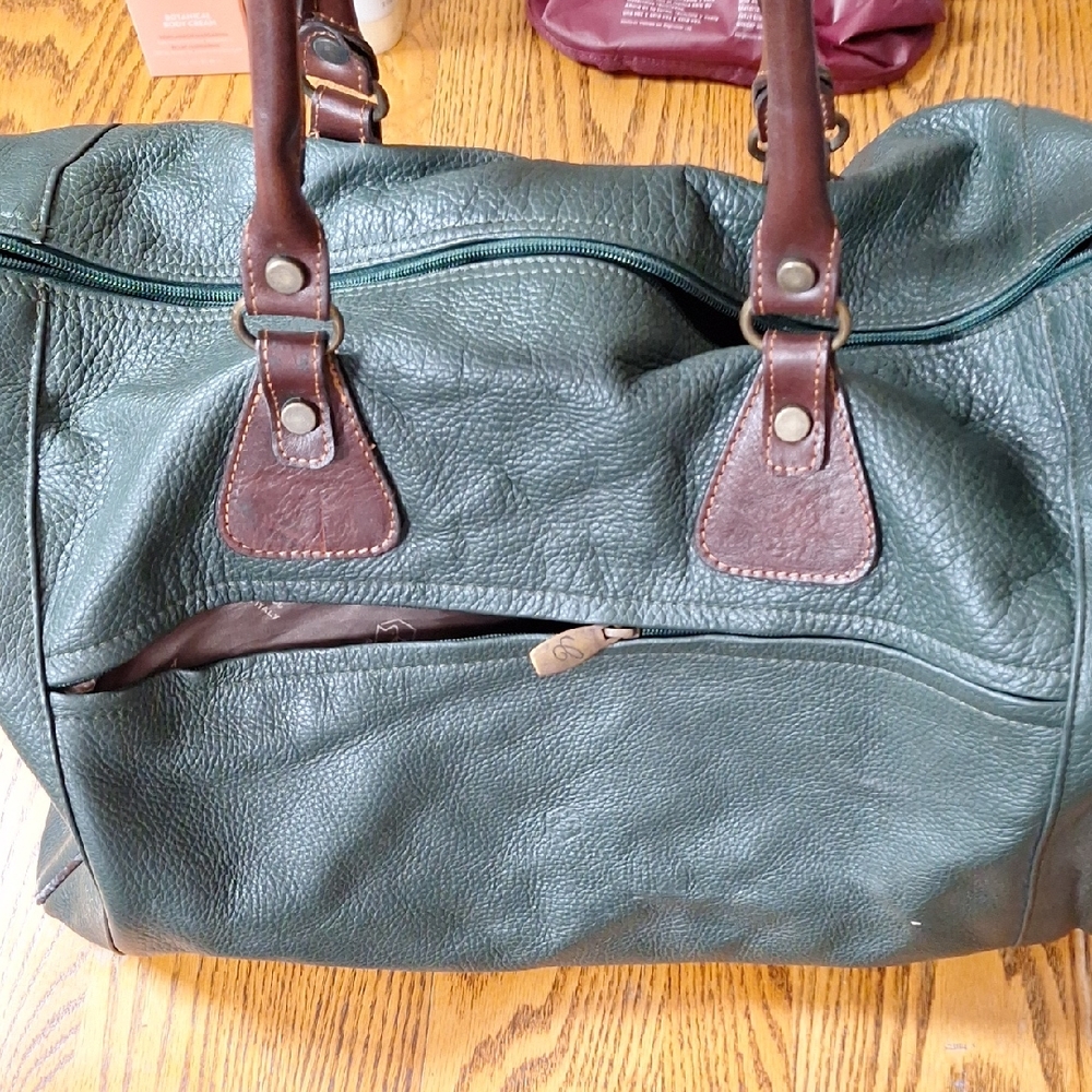 Green Leather Men's Bag